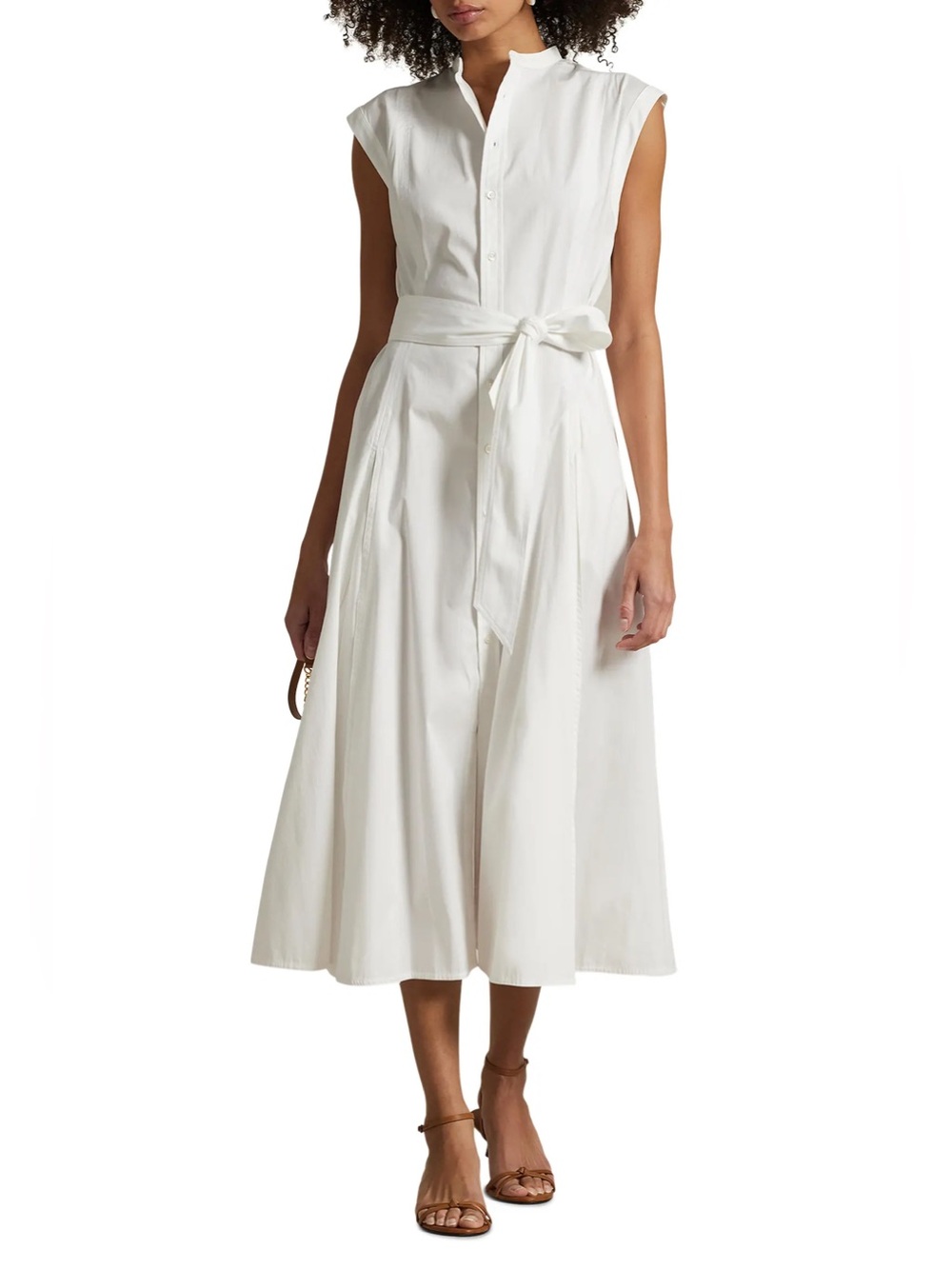 Polo Ralph Lauren Belted Cotton Sleeveless A-Line Dress